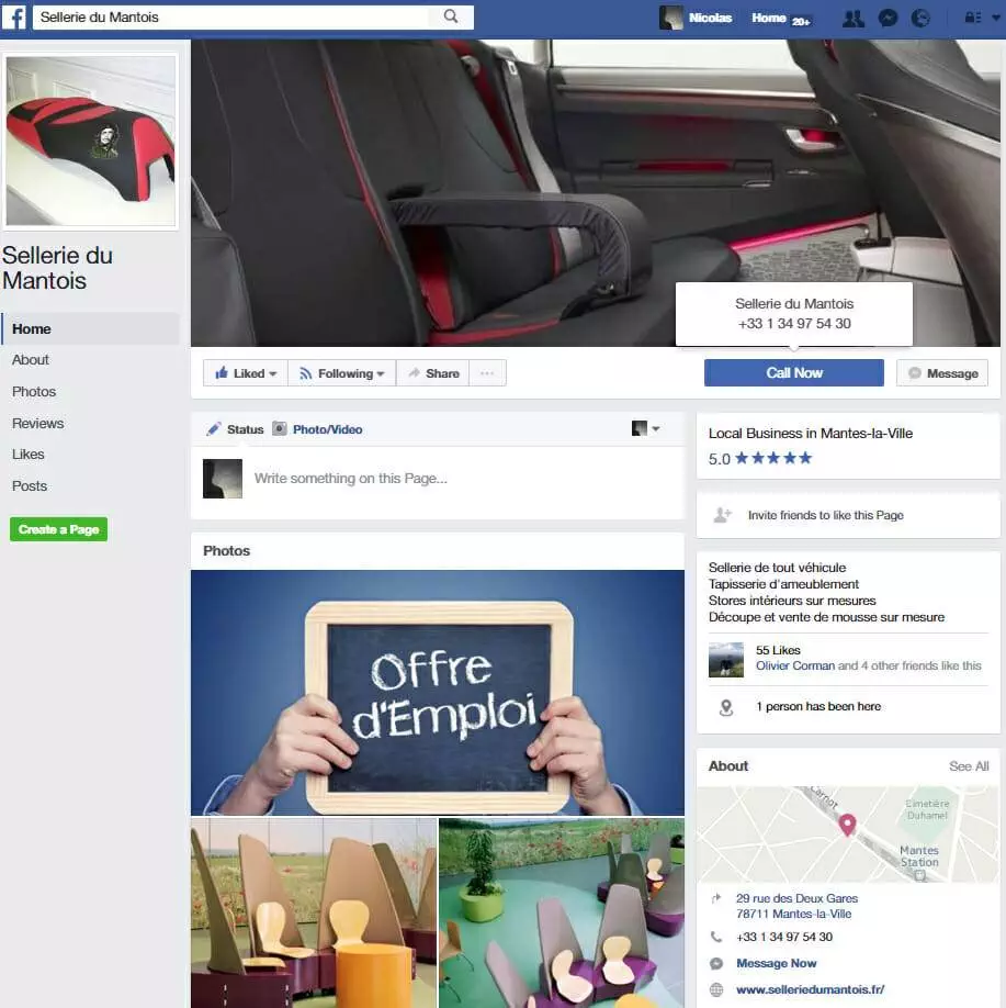 Page contact - Facebook